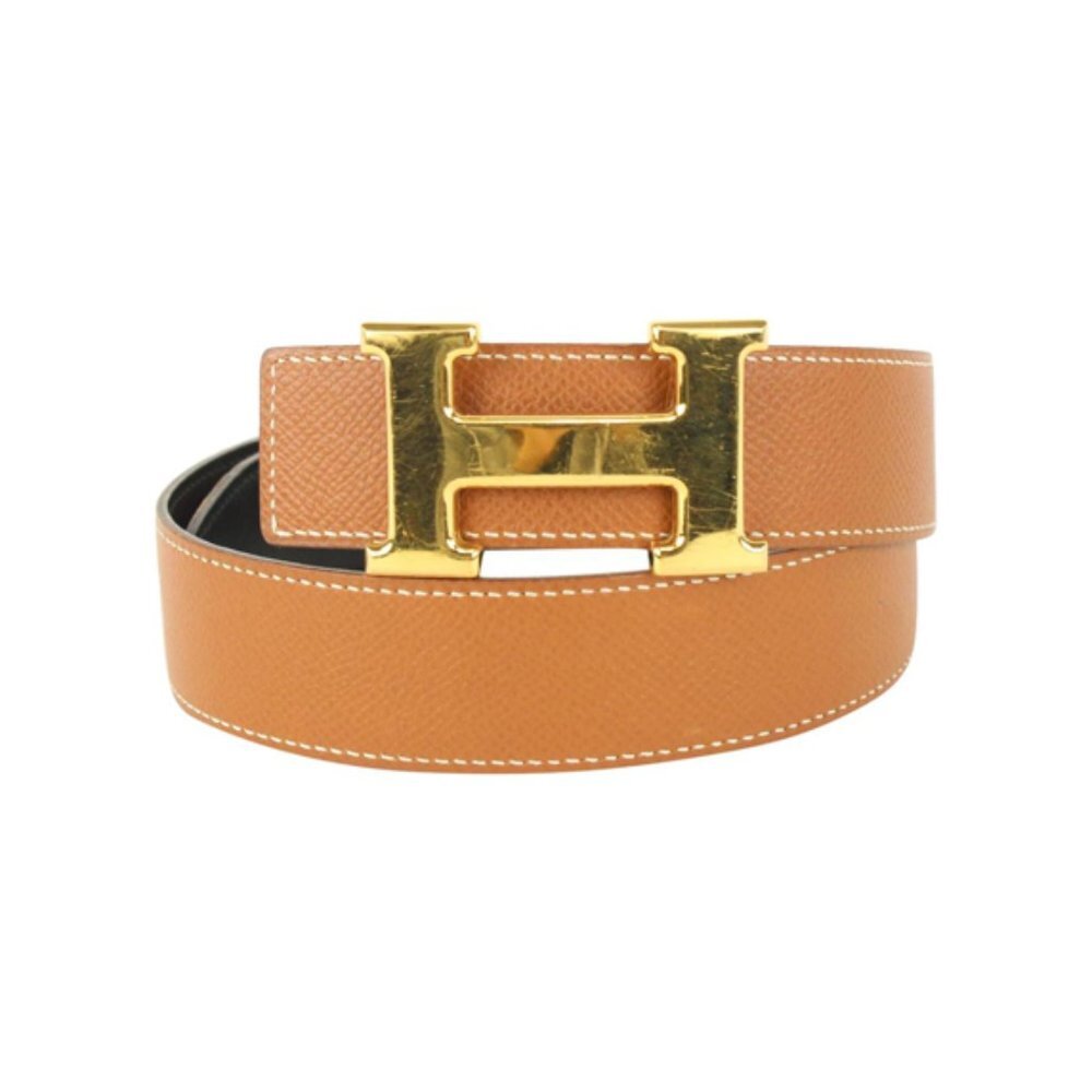Hermès 32mm Reversible H Logo Belt Kit Brown x Black x Gold 1H96a